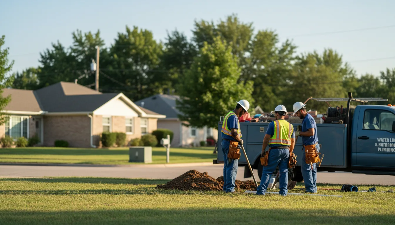 Residential water line and bathroom plumbing service in Belvue, KS